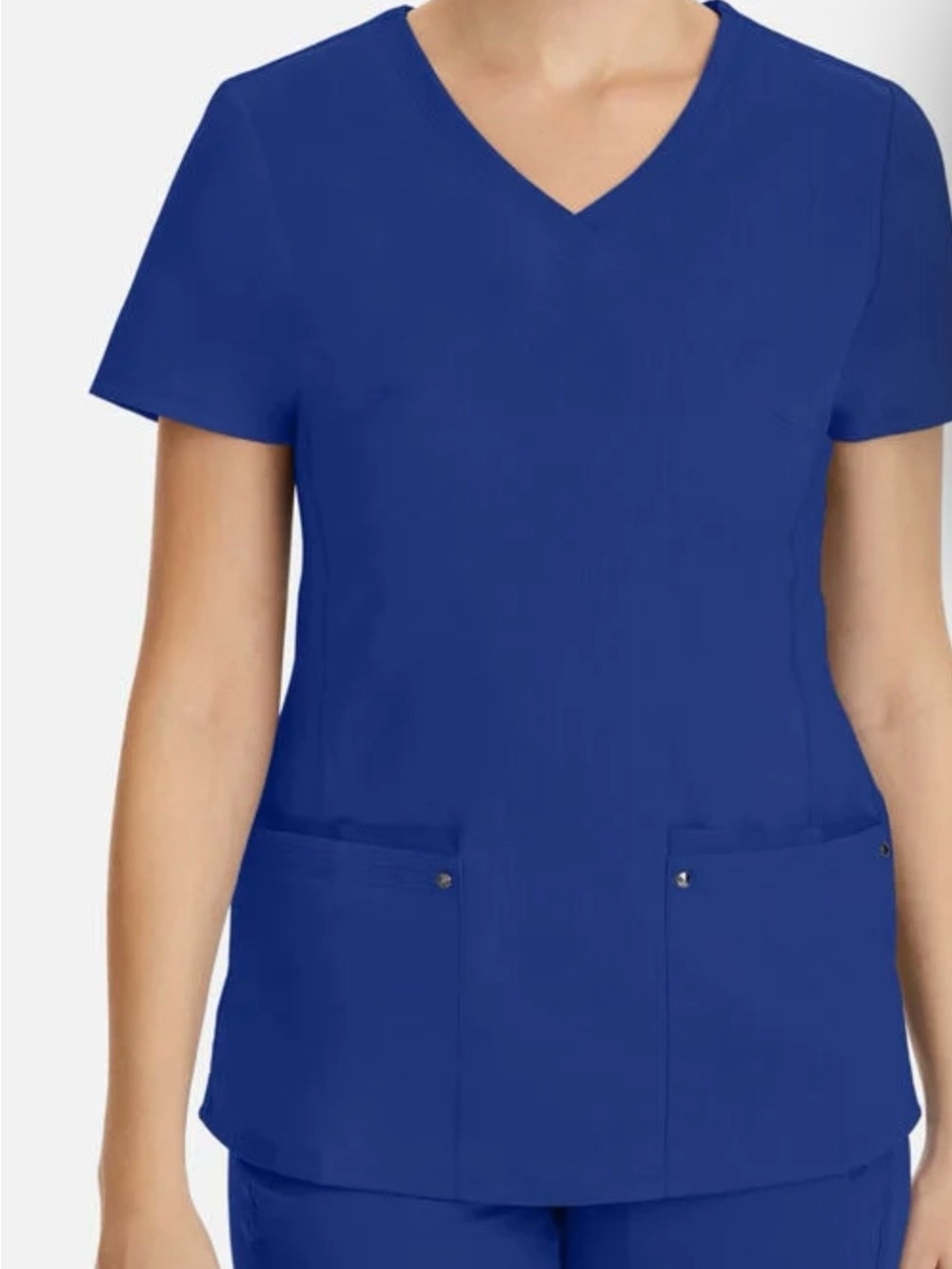 healing hands Royal Blue V-Neck Short Sleeve Medical Top